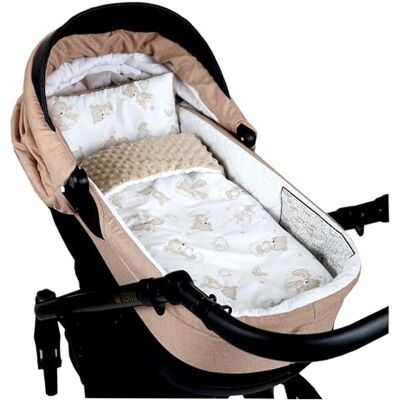 Babylux Babydecke Minky PLÜSCH Kuscheldecke 75x60cm + Kissen 35x30cm 2-TLG Set für Kinderwagen, Wiege, Babyschale, Neugeborene (MP138 Beige + Bären) Babylux Babydecke Minky PLÜSCH Kuscheldecke 75x60cm + Kissen 35x30cm 2-TLG Set für Kinderwagen, Wiege, Babyschale, Neugeborene (MP138 Beige + Bären)