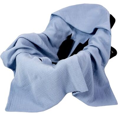 Babylux Musselin Einschlagdecke mit Kapuze – 90x90 cm – Sommer Babydecke für Autositz & Babyschale – 100% Baumwolle – Atmungsaktiv & Leicht (Jeans) Babylux Musselin Einschlagdecke mit Kapuze – 90x90 cm – Sommer Babydecke für Autositz & Babyschale – 100% Baumwolle – Atmungsaktiv & Leicht (Jeans)