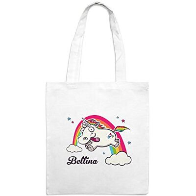 printplanet Jutebeutel mit Namen Bettina Motiv Verrücktes Einhorn Farbe weiß Stoffbeutel, Jutesack, Hipster, Beutel printplanet Jutebeutel mit Namen Bettina Motiv Verrücktes Einhorn Farbe weiß Stoffbeutel, Jutesack, Hipster, Beutel