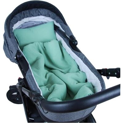 Babylux Babydecke MUSSELIN Kinderwagen Decke 75x60cm Kuscheldecke Stubenwagen MPM (Grün) Babylux Babydecke MUSSELIN Kinderwagen Decke 75x60cm Kuscheldecke Stubenwagen MPM (Grün)