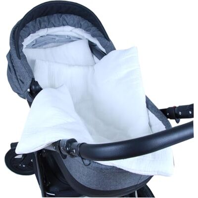 Babylux Babydecke MUSSELIN Kinderwagen Decke 75x60cm Kuscheldecke Stubenwagen MPM (Weiß) Babylux Babydecke MUSSELIN Kinderwagen Decke 75x60cm Kuscheldecke Stubenwagen MPM (Weiß)