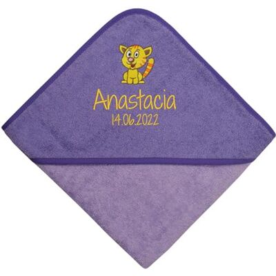 Wolimbo Kapuzenhandtuch personalisiert mit Namen und Motiv lila-Flieder 80x80 cm für Baby und Kinder Wolimbo Kapuzenhandtuch personalisiert mit Namen und Motiv lila-Flieder 80x80 cm für Baby und Kinder