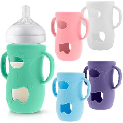 SUPPUIMNT 5 Stück Babyflaschengriff Silikon, Silikonhüllen für Avent Natural Babyflaschen aus Glas Baby Bottle Protective Cover BPA-frei Zubehör Außendurchmesser Kompatibel mit Babyflaschen SUPPUIMNT 5 Stück Babyflaschengriff Silikon, Silikonhüllen für Avent Natural Babyflaschen aus Glas Baby Bottle Protective Cover BPA-frei Zubehör Außendurchmesser Kompatibel mit Babyflaschen