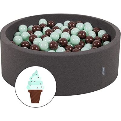 KiddyMoon Bällebad Rund Ab 8 Monaten Für Babys Und Kinder Weiches Schaumstoff Bällebad 90 X 30 cm 200 Bälle Ø 7 cm Bezug Abnehmbar Mit Reißverschluss, Dunkelgrau KiddyMoon Bällebad Rund Ab 8 Monaten Für Babys Und Kinder Weiches Schaumstoff Bällebad 90 X 30 cm 200 Bälle Ø 7 cm Bezug Abnehmbar Mit Reißverschluss, Dunkelgrau