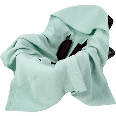 Babylux Musselin Einschlagdecke mit Kapuze – 90x90 cm – Sommer Babydecke für Autositz & Babyschale – 100% Baumwolle – Atmungsaktiv & Leicht (Grün hell) Babylux Musselin Einschlagdecke mit Kapuze – 90x90 cm – Sommer Babydecke für Autositz & Babyschale – 100% Baumwolle – Atmungsaktiv & Leicht (Grün hell)
