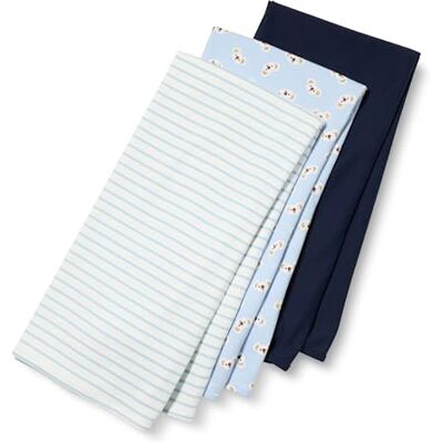 Amazon Unisex Baby Wickeltücher, 3er-Pack, Koala/Marineblau/Streifen, Einheitsgröße Amazon Unisex Baby Wickeltücher, 3er-Pack, Koala/Marineblau/Streifen, Einheitsgröße