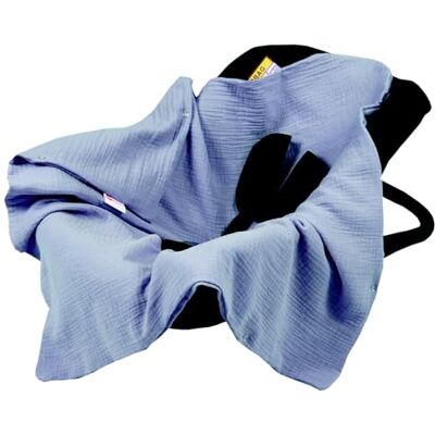 Babylux Einschlagdecke für Babyschale Autositz 80x80 cm – Sommer Babydecke aus Musselin Baumwolle – Atmungsaktiv, mit Gurtschlitzen (Jeans) Babylux Einschlagdecke für Babyschale Autositz 80x80 cm – Sommer Babydecke aus Musselin Baumwolle – Atmungsaktiv, mit Gurtschlitzen (Jeans)