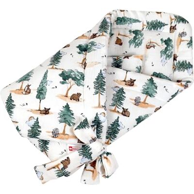 Babylux Einschlagdecke Musselin BABYHÖRNCHEN 75 x 75 cm Baby Neugeborene Erstaussttatung Umschlagdecke (D7 Wald) Babylux Einschlagdecke Musselin BABYHÖRNCHEN 75 x 75 cm Baby Neugeborene Erstaussttatung Umschlagdecke (D7 Wald)