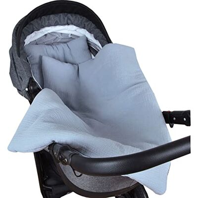 Babylux Babydecke MUSSELIN Kinderwagen Decke 75x60cm Kuscheldecke Stubenwagen MPM (Grau) Babylux Babydecke MUSSELIN Kinderwagen Decke 75x60cm Kuscheldecke Stubenwagen MPM (Grau)
