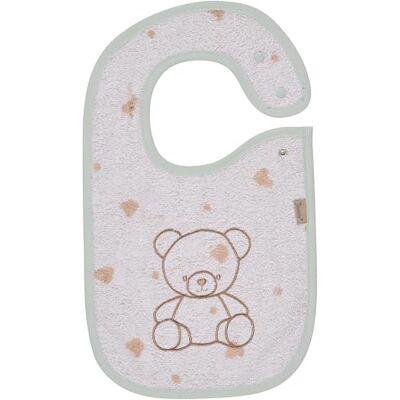 Sterntaler Lätzchen Druckknopf Bär Bo, Baby-Lätzchen mit praktischem Druckknopfverschluss, saugfähige Baumwolle, Punkte-Applikation, weich und pflegeleicht, 38×26×0,5 cm, weiß Sterntaler Lätzchen Druckknopf Bär Bo, Baby-Lätzchen mit praktischem Druckknopfverschluss, saugfähige Baumwolle, Punkte-Applikation, weich und pflegeleicht, 38×26×0,5 cm, weiß