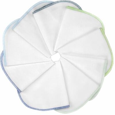 MAKIAN Molton Baby Waschlappen Set mit Schlaufe 9 Stück Moltontücher aus 100% Baumwolle, 30x30 cm, weich & ÖkoTex Standard 100 geprüft, mit bunten Rand Weiß Blau Grün MAKIAN Molton Baby Waschlappen Set mit Schlaufe 9 Stück Moltontücher aus 100% Baumwolle, 30x30 cm, weich & ÖkoTex Standard 100 geprüft, mit bunten Rand Weiß Blau Grün