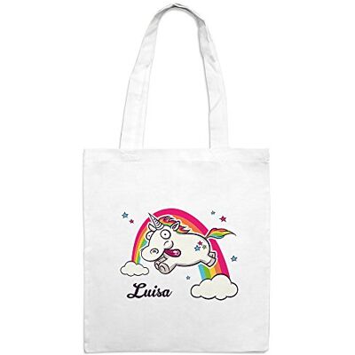 printplanet Jutebeutel mit Namen Luisa Motiv Verrücktes Einhorn Farbe weiß Stoffbeutel, Jutesack, Hipster, Beutel printplanet Jutebeutel mit Namen Luisa Motiv Verrücktes Einhorn Farbe weiß Stoffbeutel, Jutesack, Hipster, Beutel