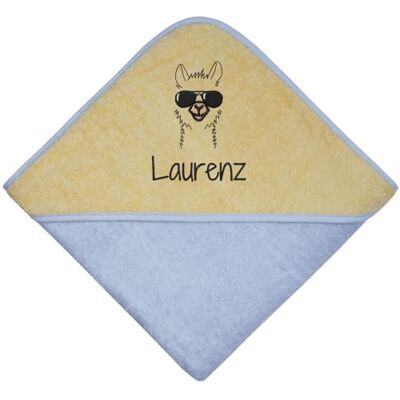 Wolimbo Kapuzenhandtuch personalisiert mit Namen und Motiv gelb-Chrom 140x140cm für Kinder Kinderhandtuch Badetuch Wolimbo Kapuzenhandtuch personalisiert mit Namen und Motiv gelb-Chrom 140x140cm für Kinder Kinderhandtuch Badetuch