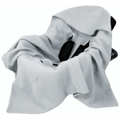 Babylux Musselin Einschlagdecke mit Kapuze – 90x90 cm – Sommer Babydecke für Autositz & Babyschale – 100% Baumwolle – Atmungsaktiv & Leicht (Grau) Babylux Musselin Einschlagdecke mit Kapuze – 90x90 cm – Sommer Babydecke für Autositz & Babyschale – 100% Baumwolle – Atmungsaktiv & Leicht (Grau)