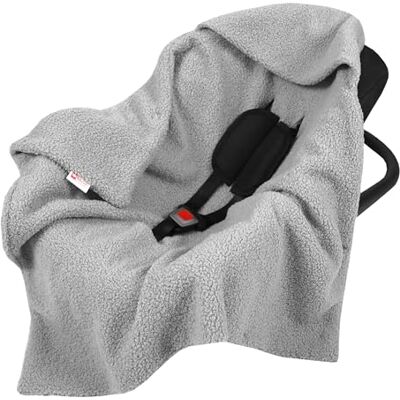 Babylux Einschlagdecke Bouclé 80x80 cm – Kuschelige Babydecke mit Kapuze für Autositz, Babyschale & Kinderwagen – Weiche Baby Kuscheldecke Made in EU (Bouclé Grau) Babylux Einschlagdecke Bouclé 80x80 cm – Kuschelige Babydecke mit Kapuze für Autositz, Babyschale & Kinderwagen – Weiche Baby Kuscheldecke Made in EU (Bouclé Grau)