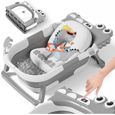 SUPERBE BEBE Faltbar Baby Badewanne Mit Rutschfestem Badekissen Babywanne XXL Mit Baby Badewannensitz & Badethermometer Von Der Geburt Bis 3 Jahre Baby Bathtub Geburtsgeschenke Für Mädchen & Jungen SUPERBE BEBE Faltbar Baby Badewanne Mit Rutschfestem Badekissen Babywanne XXL Mit Baby Badewannensitz & Badethermometer Von Der Geburt Bis 3 Jahre Baby Bathtub Geburtsgeschenke Für Mädchen & Jungen