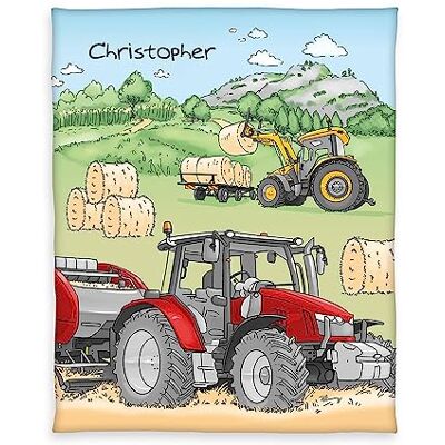 Herding Kuscheldecke für Kinder, Decke mit Traktor-Motiv, Personalisiert mit Namen (Bestickt), 130 x 160 cm, 100% Polyester Herding Kuscheldecke für Kinder, Decke mit Traktor-Motiv, Personalisiert mit Namen (Bestickt), 130 x 160 cm, 100% Polyester