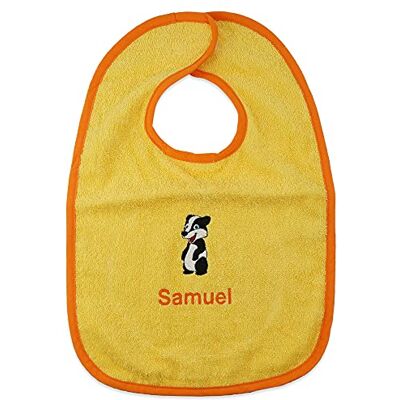 Wolimbo Lätzchen mit Klettverschluss Gelb personalisierbar mit Wunsch Name/Motiv bestickt Babylätzchen für Mädchen und Jungs Wolimbo Lätzchen mit Klettverschluss Gelb personalisierbar mit Wunsch Name/Motiv bestickt Babylätzchen für Mädchen und Jungs