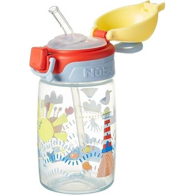 Nuby Super Straw Wasserflasche - Kein Verschütten Kleinkind Trinkschnabel 360ml Nuby Super Straw Wasserflasche - Kein Verschütten Kleinkind Trinkschnabel 360ml