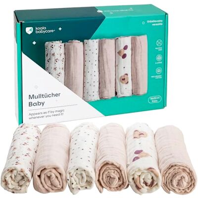 KOALA BABYCARE Mulltücher Baby 30x30cm aus Weicher Baumwolle Spucktücher Packung mit 6 Stück Atmungsaktiv und Saugfähig Ideal zum Reinigen und Trocknen KOALA BABYCARE Mulltücher Baby 30x30cm aus Weicher Baumwolle Spucktücher Packung mit 6 Stück Atmungsaktiv und Saugfähig Ideal zum Reinigen und Trocknen