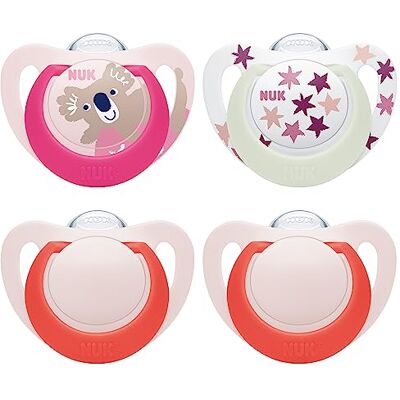 NUK Star Day & Night Baby Dummy - Schnuller für 18-36 Monate - Beruhigt 99% der Babys NUK Star Day & Night Baby Dummy - Schnuller für 18-36 Monate - Beruhigt 99% der Babys