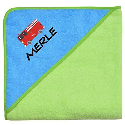 Wolimbo Kapuzenhandtuch personalisiert mit Namen und Motiv grün-türkis 140x140 cm für Baby und Kinder Wolimbo Kapuzenhandtuch personalisiert mit Namen und Motiv grün-türkis 140x140 cm für Baby und Kinder