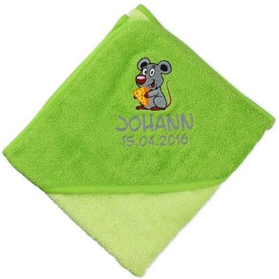 Wolimbo Kapuzenhandtuch personalisiert mit Namen und Motiv grün 80x80 cm für Baby und Kinder Wolimbo Kapuzenhandtuch personalisiert mit Namen und Motiv grün 80x80 cm für Baby und Kinder