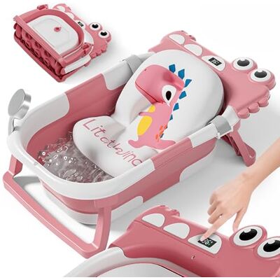 SUPERBE BEBE Faltbar Baby Badewanne Mit Rutschfestem Badekissen Babywanne XXL Mit Baby Badewannensitz & Badethermometer Von Der Geburt Bis 3 Jahre Baby Bathtub Geburtsgeschenke Für Mädchen & Jungen SUPERBE BEBE Faltbar Baby Badewanne Mit Rutschfestem Badekissen Babywanne XXL Mit Baby Badewannensitz & Badethermometer Von Der Geburt Bis 3 Jahre Baby Bathtub Geburtsgeschenke Für Mädchen & Jungen