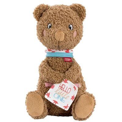 Fehn Kuscheltier Bär "Hello little One" – Spielkamerad, Beschützer und Stofftier – Plüschtier als Baby Einschlafhilfe – Kuscheltier als Geschenk für Babys – schönes Extra zur Geburt oder Taufe Fehn Kuscheltier Bär "Hello little One" – Spielkamerad, Beschützer und Stofftier – Plüschtier als Baby Einschlafhilfe – Kuscheltier als Geschenk für Babys – schönes Extra zur Geburt oder Taufe