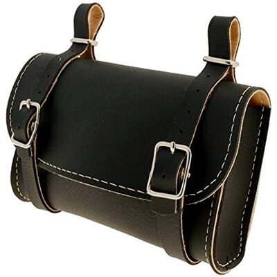 cyclingcolors Satteltasche für Fahrrad, Vintage, Schwarz, Retro, Stadt, Trekking, Befestigung mit Schnalle cyclingcolors Satteltasche für Fahrrad, Vintage, Schwarz, Retro, Stadt, Trekking, Befestigung mit Schnalle