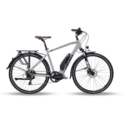 HEAD Unisex Adult E Revelo 1.0 E Trekking Bike, Matt Grey/Red, 55 HEAD Unisex Adult E Revelo 1.0 E Trekking Bike, Matt Grey/Red, 55