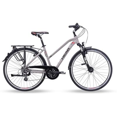 HEAD Women's Revelo 1.0 Joy Trekking Bike, Matt Grey/Red, 46 HEAD Women's Revelo 1.0 Joy Trekking Bike, Matt Grey/Red, 46