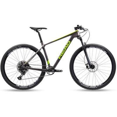 HEAD MTB Fully Mountainbike, 29", Fahrrad, Carbonrahmen, Enduro 1x12, RockShox, Metallic Grau/Grün, Trenton 1.0 HEAD MTB Fully Mountainbike, 29", Fahrrad, Carbonrahmen, Enduro 1x12, RockShox, Metallic Grau/Grün, Trenton 1.0