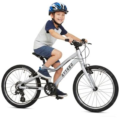 ATTABO Ease 20 Kinderfahrrad 20 Zoll – leichtes Aluminium-Bike mit Shimano Altus 7-Gang Schaltung – ergonomischer BMX-Lenker & niedriger Einstieg – Fahrrad für Kinder 6–9 Jahre (115–135 cm) (Silber) ATTABO Ease 20 Kinderfahrrad 20 Zoll – leichtes Aluminium-Bike mit Shimano Altus 7-Gang Schaltung – ergonomischer BMX-Lenker & niedriger Einstieg – Fahrrad für Kinder 6–9 Jahre (115–135 cm) (Silber)
