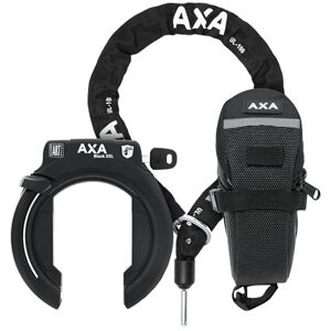 AXA Block XXL Rahmenschloss + ULC 100 Einsteckkette, Set mit Tasche – Fahrradschloss mit Plug-in-Kette – Sicherheitslevel 12 – Länge 100 cm – Schlüssel nicht abziehbar AXA Block XXL Rahmenschloss + ULC 100 Einsteckkette, Set mit Tasche – Fahrradschloss mit Plug-in-Kette – Sicherheitslevel 12 – Länge 100 cm – Schlüssel nicht abziehbar