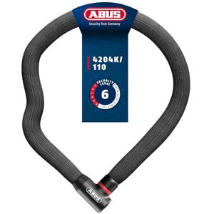 Abus Kettenschloss Goose Lock 4204K biegsames, klapperfreies Fahrradschloss aus gehärtetem Stahl 4 mm starke Stahlkette, 28 mm Gesamtdurchmesser 110 cm lang mit Schlüssel Schwarz Abus Kettenschloss Goose Lock 4204K biegsames, klapperfreies Fahrradschloss aus gehärtetem Stahl 4 mm starke Stahlkette, 28 mm Gesamtdurchmesser 110 cm lang mit Schlüssel Schwarz
