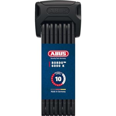 Abus Faltschloss Bordo 6000K mit SH-Schlosshalter Fahrradschloss mit XPlus Zylinder für hohen Manipulationsschutz -Sicherheitslevel 10 Länge 120 cm Abus Faltschloss Bordo 6000K mit SH-Schlosshalter Fahrradschloss mit XPlus Zylinder für hohen Manipulationsschutz -Sicherheitslevel 10 Länge 120 cm