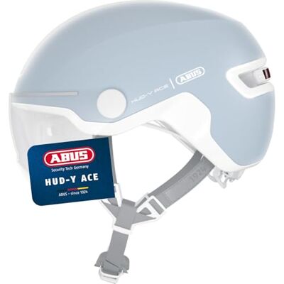 Abus Stadthelm HUD-Y ACE stylischer Fahrradhelm mit Visier und magnetischem, aufladbarem LED-Rücklicht für Damen und Herren Pure Aqua, Größe M Abus Stadthelm HUD-Y ACE stylischer Fahrradhelm mit Visier und magnetischem, aufladbarem LED-Rücklicht für Damen und Herren Pure Aqua, Größe M