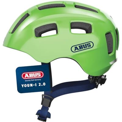 Abus Fahrradhelm Youn-I 2.0 mit Licht für Kinder, Jugendliche und junge Erwachsene für Mädels und Jungs Grün (funkelnd), Größe M Abus Fahrradhelm Youn-I 2.0 mit Licht für Kinder, Jugendliche und junge Erwachsene für Mädels und Jungs Grün (funkelnd), Größe M