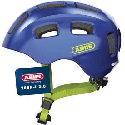 Abus Fahrradhelm Youn-I 2.0 mit Licht für Kinder, Jugendliche und junge Erwachsene für Mädels und Jungs Blau (sparkling blue), Größe S Abus Fahrradhelm Youn-I 2.0 mit Licht für Kinder, Jugendliche und junge Erwachsene für Mädels und Jungs Blau (sparkling blue), Größe S