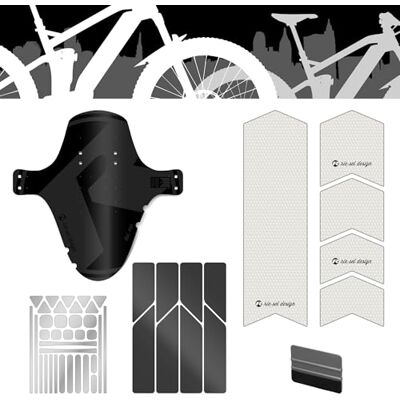 Rie:Sel Design Riesel Design Jobrad Bundle MTB Schutzblech vorne und hinten & Rahmenschutzfolie & reflektierende Aufkleber im Set für alle Fahrradgrößen (E-Bike) Rie:Sel Design Riesel Design Jobrad Bundle MTB Schutzblech vorne und hinten & Rahmenschutzfolie & reflektierende Aufkleber im Set für alle Fahrradgrößen (E-Bike)