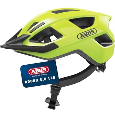 Abus Fahrradhelm Aduro 3.0 LED Sportiver City-Helm in stilvollem Design für alltägliche und sportliche Touren mit Rücklicht für Damen und Herren Größe M, Gelb Abus Fahrradhelm Aduro 3.0 LED Sportiver City-Helm in stilvollem Design für alltägliche und sportliche Touren mit Rücklicht für Damen und Herren Größe M, Gelb