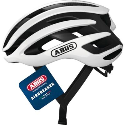 Abus Rennradhelm AirBreaker High-End Fahrradhelm für den professionellen Radsport für Jugendliche und Erwachsene Helm für Damen und Herren Weiß, Größe L Abus Rennradhelm AirBreaker High-End Fahrradhelm für den professionellen Radsport für Jugendliche und Erwachsene Helm für Damen und Herren Weiß, Größe L