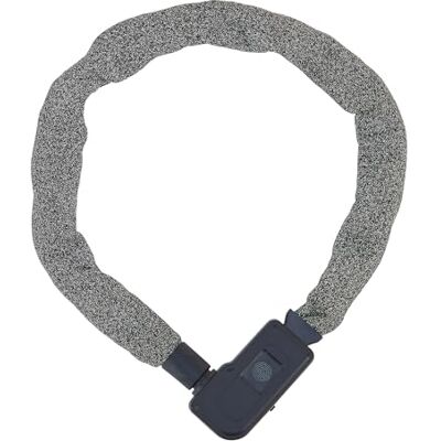 Prophete Kettenschloss mit Fingerabdrucksensor & 3-Zahlen-Kombination – Sicherer Diebstahlschutz, Textilummantelung mit Schnittschutz, 90 cm Länge – Farbe: Grau Prophete Kettenschloss mit Fingerabdrucksensor & 3-Zahlen-Kombination – Sicherer Diebstahlschutz, Textilummantelung mit Schnittschutz, 90 cm Länge – Farbe: Grau