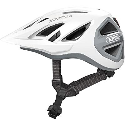 Abus Stadthelm Urban-I 3.0 ACE sportlicher Fahrradhelm mit LED-Rücklicht, verlängertem Schirm und Magnetverschluss für Damen und Herren Weiß, Größe L Abus Stadthelm Urban-I 3.0 ACE sportlicher Fahrradhelm mit LED-Rücklicht, verlängertem Schirm und Magnetverschluss für Damen und Herren Weiß, Größe L