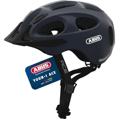 Abus Stadthelm Youn-I ACE mit integriertem LED-Rücklicht Fahrradhelm für den Alltag für Damen und Herren Dunkelblau, Größe L Abus Stadthelm Youn-I ACE mit integriertem LED-Rücklicht Fahrradhelm für den Alltag für Damen und Herren Dunkelblau, Größe L