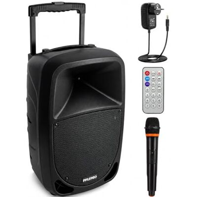 Pyle Travel PSBT105A Tragbarer Bluetooth-Lautsprecher mit Mikrofon - 1000W Schwarz Pyle Travel PSBT105A Tragbarer Bluetooth-Lautsprecher mit Mikrofon - 1000W Schwarz