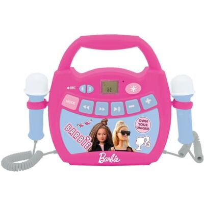 Lexibook , Barbie, Karaoke-Player, MP320BBZLXB Bluetooth, 2 Mikrofone, Stimmenverzerrer, Aufnahmefunktion, Lichteffekte Lexibook , Barbie, Karaoke-Player, MP320BBZLXB Bluetooth, 2 Mikrofone, Stimmenverzerrer, Aufnahmefunktion, Lichteffekte