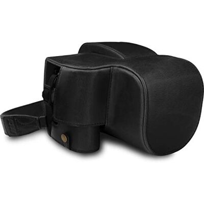 MegaGear MG1678 Ever Ready Leder Kameratasche mit Trageriemen kompatibel mit Leica V-Lux 5, Panasonic Lumix DC-FZ1000 II Schwarz MegaGear MG1678 Ever Ready Leder Kameratasche mit Trageriemen kompatibel mit Leica V-Lux 5, Panasonic Lumix DC-FZ1000 II Schwarz