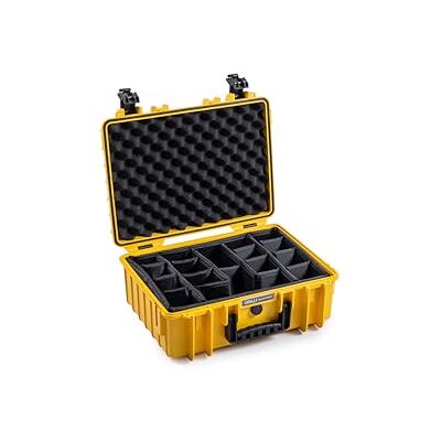 B&W Mehrzweckkoffer Outdoor Typ 5000 (PP.221) Gelb mit variabler Facheinteilung wasserdicht (IP67), staubdicht, schlagfest, extrem robust B&W Mehrzweckkoffer Outdoor Typ 5000 (PP.221) Gelb mit variabler Facheinteilung wasserdicht (IP67), staubdicht, schlagfest, extrem robust